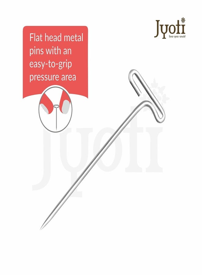 Jyoti T Pin - Royale (70 Grams of Size 0.85 x 26mm of Steel in Electroplated Finish in a Plastic Box) Ideal for Garment Cloth Packing, Wig Making, Paper, Office, Stationery, Home, and Shop - Pack of 2 - Image 2